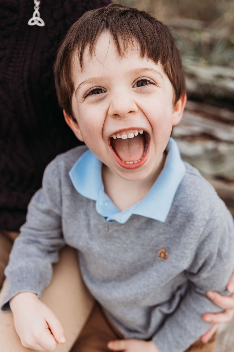 A series of joyful expressions captured in sequence showing genuine happiness and laughter.