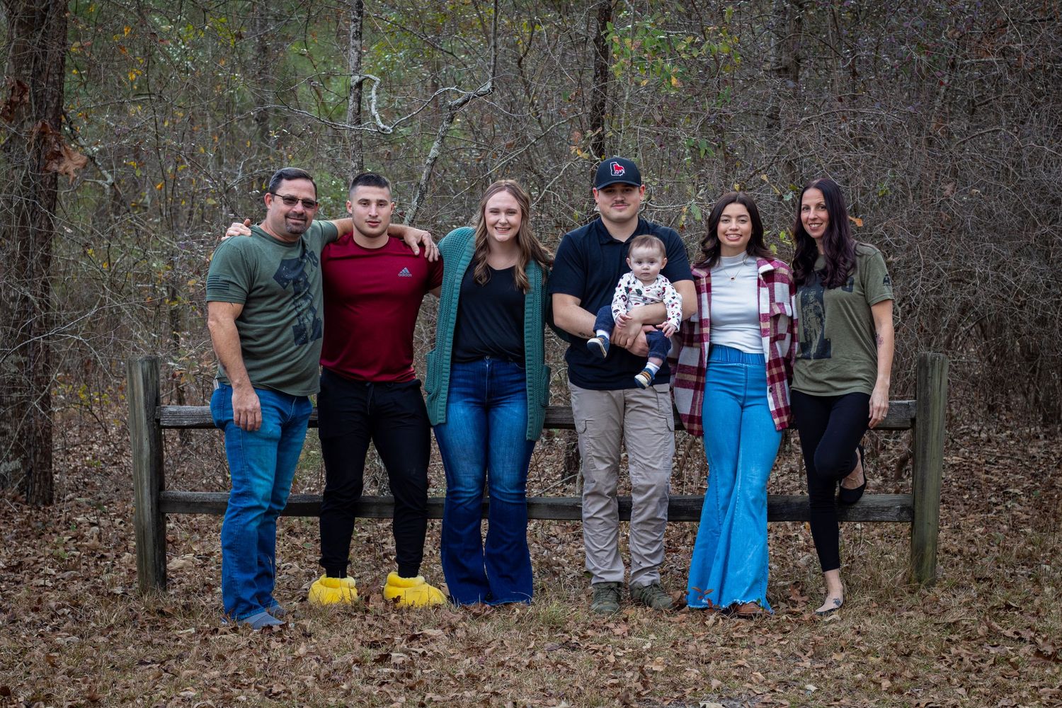 Extended family posing for a group picture