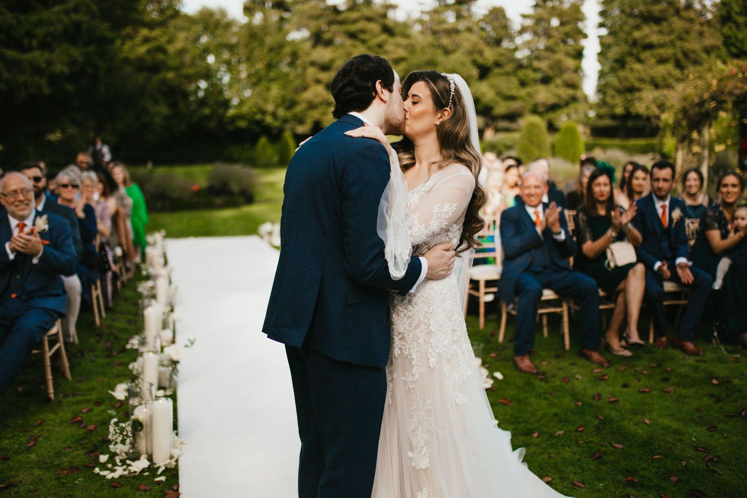 Mottram hall wedding photographer rose garden wedding ceremony