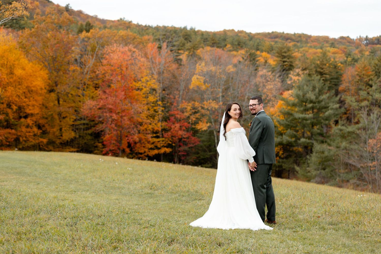 Kitz Farm wedding fall october strafford NH foliage views ceremony area portraits