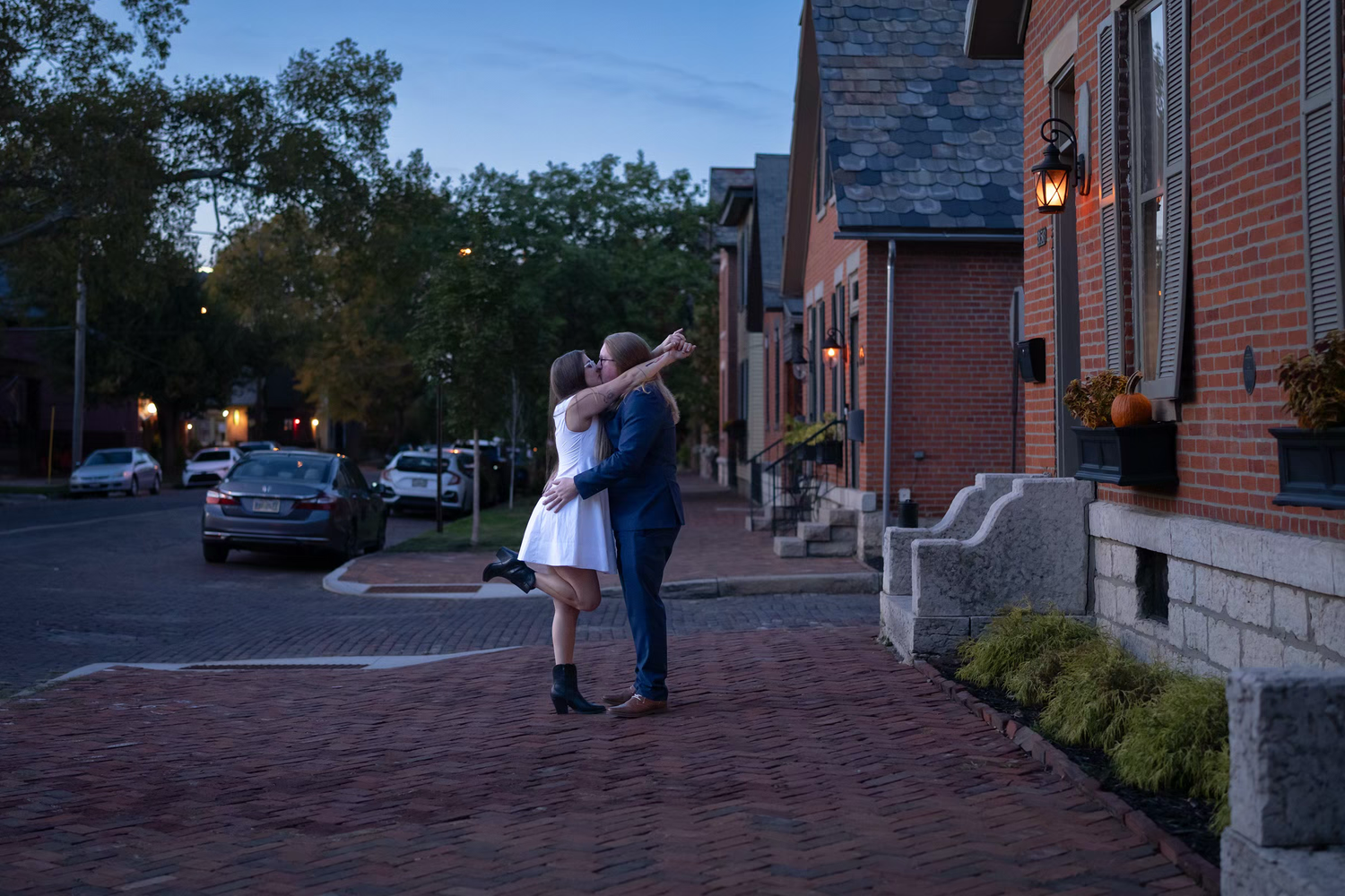 outdoor engagement session in German Village