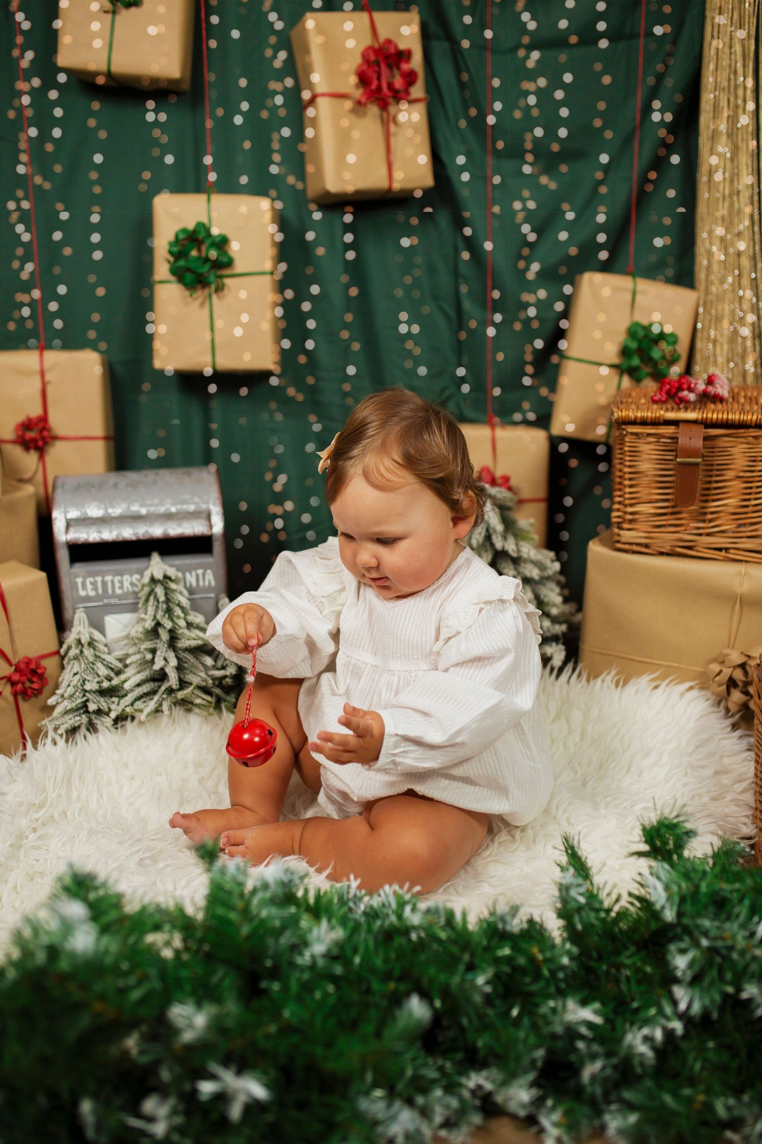 Baby christmas photoshoot by little wonderland photography widnes cheshire