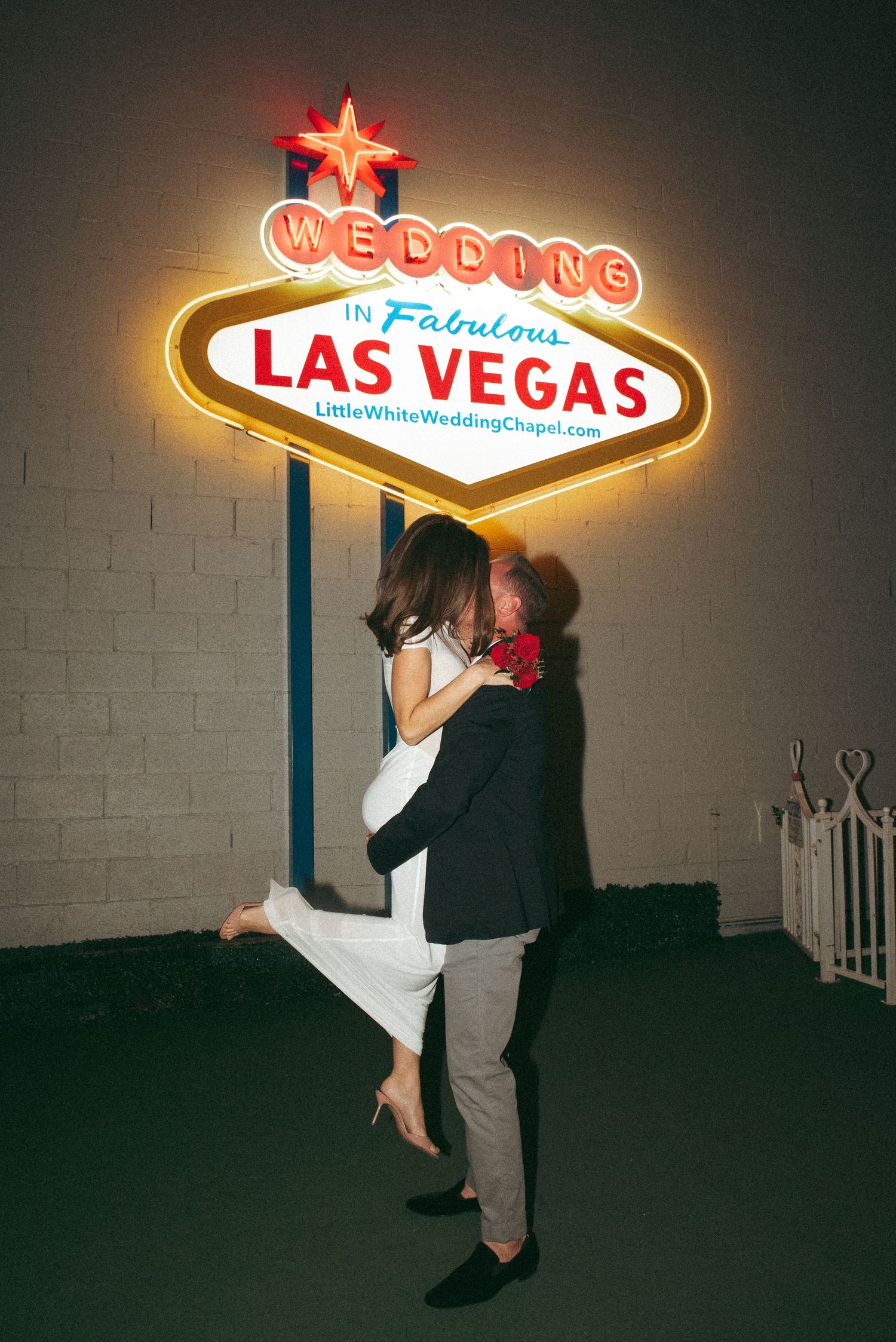 Little White chapel nighttime elopement