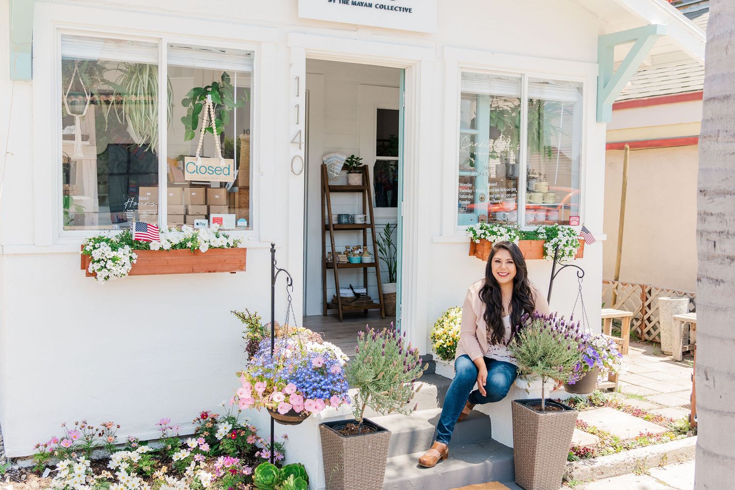Brand Session for owner of Arroyo Grande SLO candle bar The Mayan Collective Karla local business Central Coast