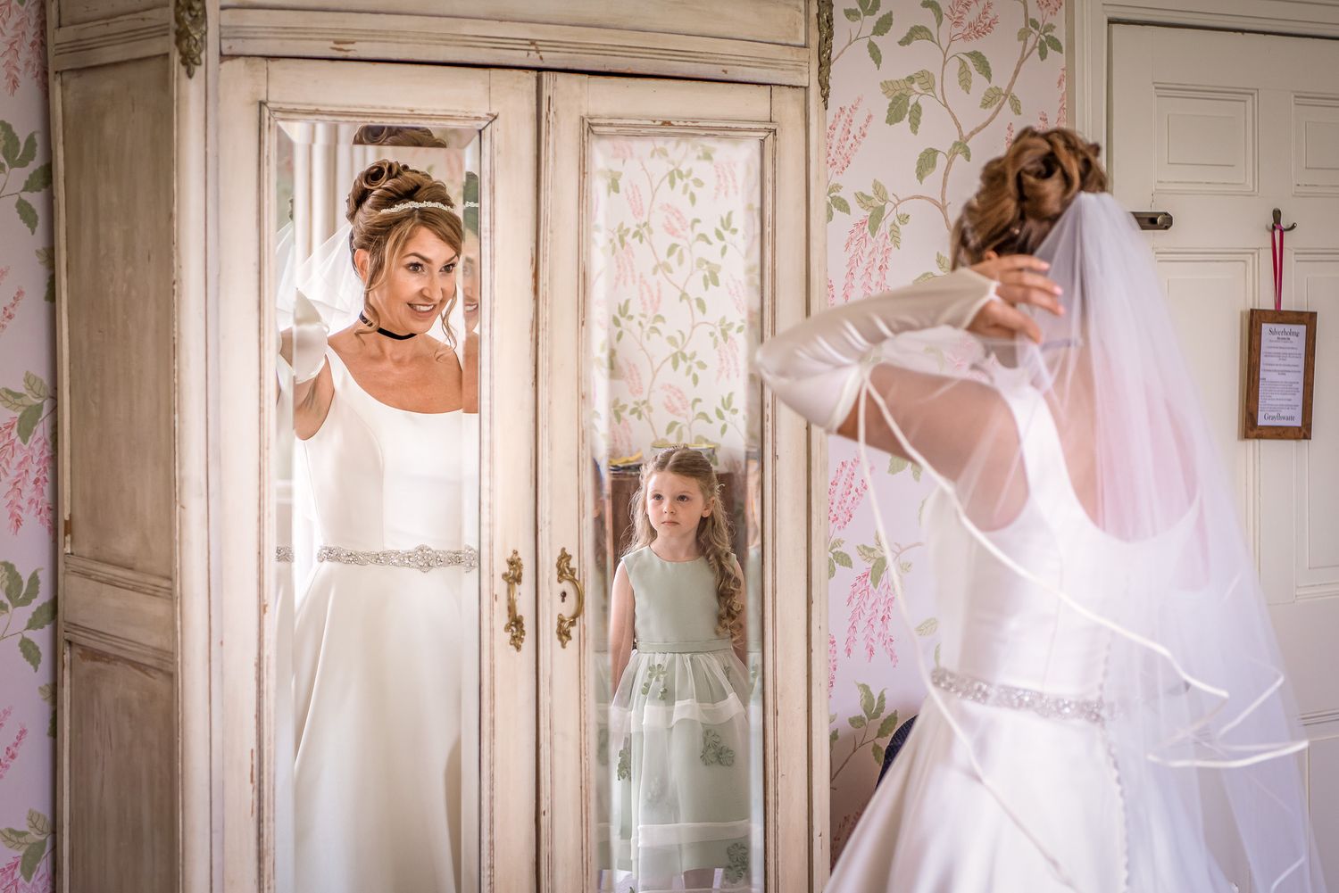Bride getting ready at Silverholme Manor in Lake District