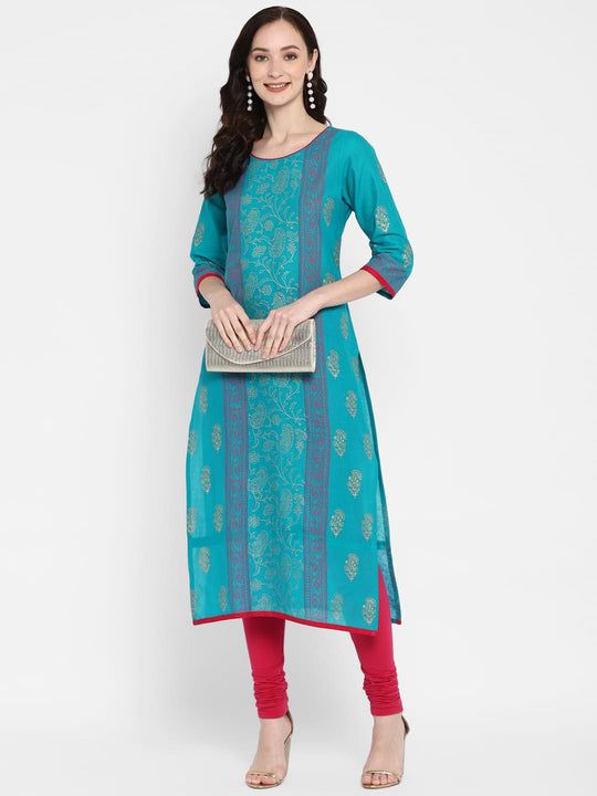 Cotton Printed Straight Kurti