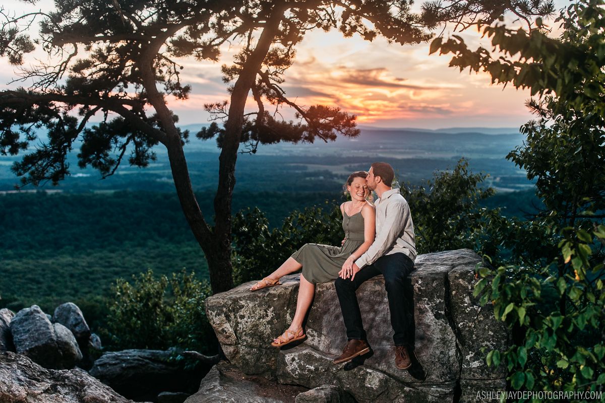 A kiss on the forehead on top of Sugarloaf Mountain.