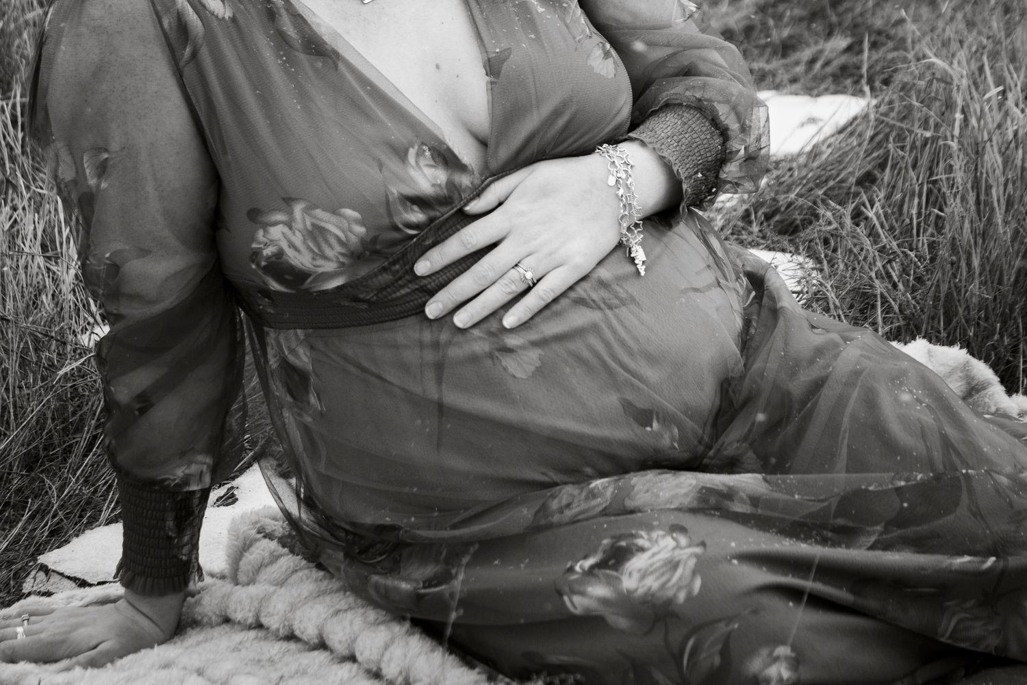 An expecting mother during a maternity photo session in Amarillo, Texas