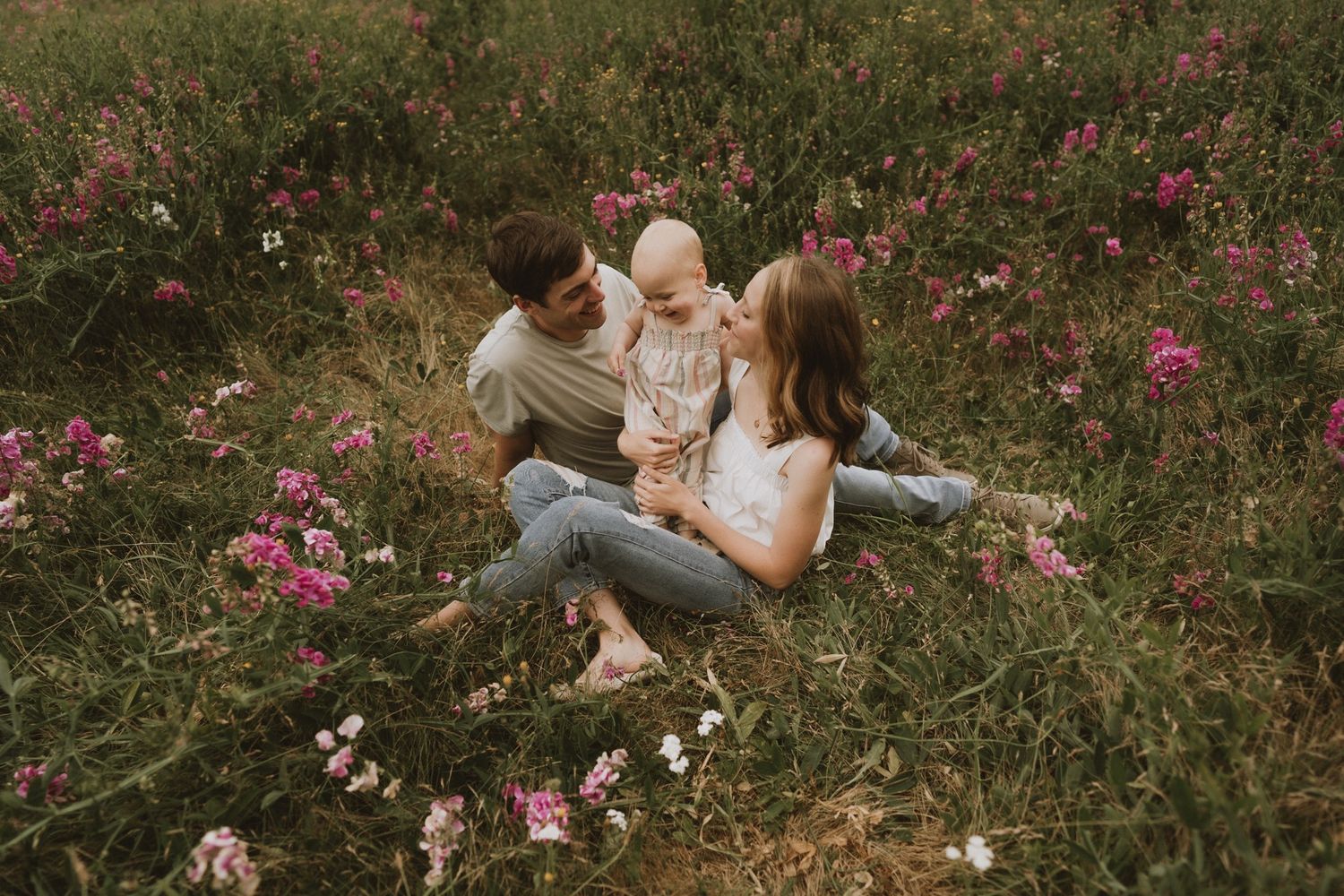 Spring Bedsheet Backdrop Session Lake Washington Seattle Family