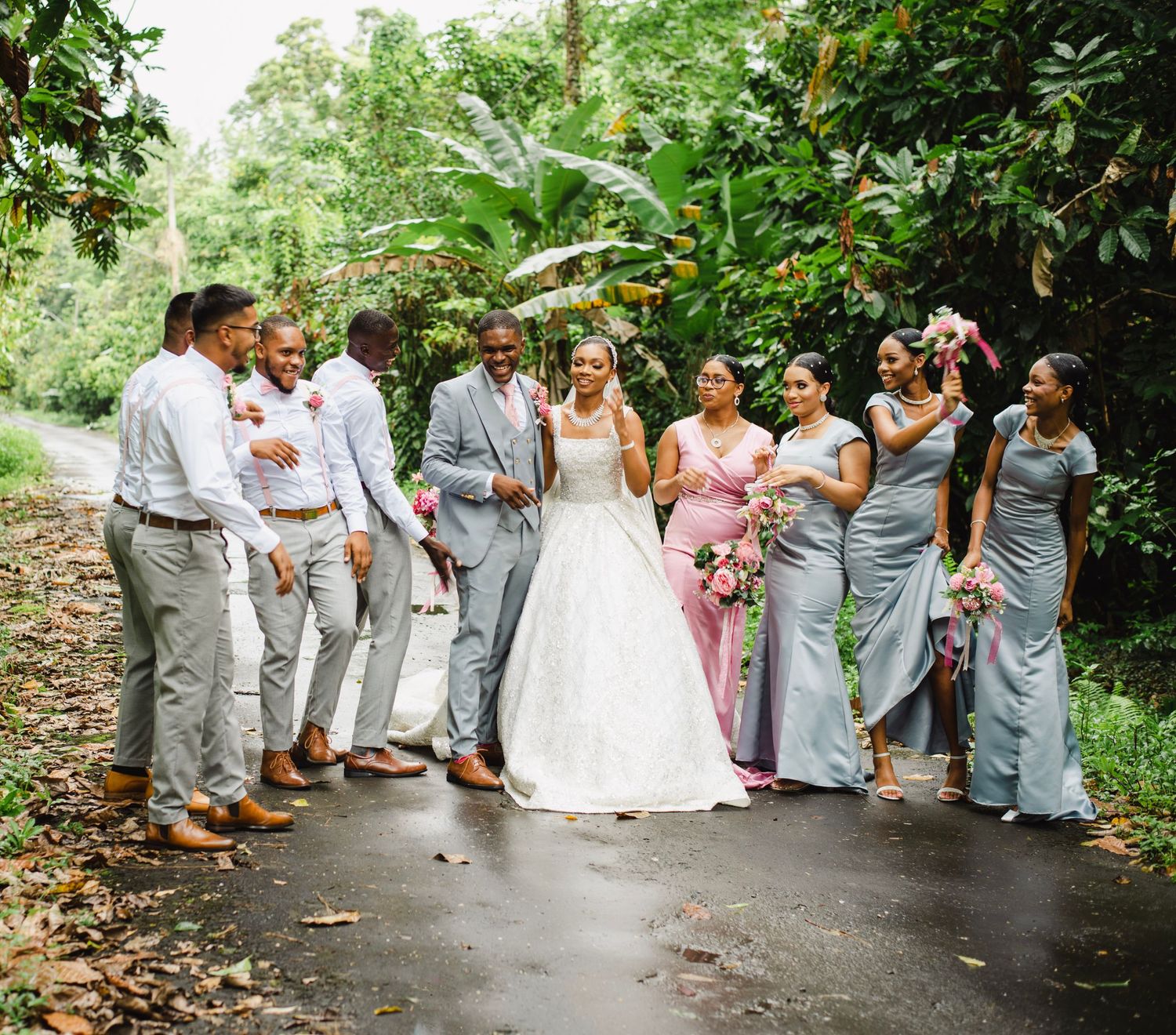 Bridal Party wedding photo. Location Biche Sangre Grande. Image captured by Jason Best Photography.