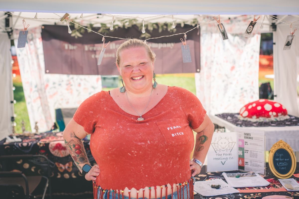 Personal branding photos for The Feral Healing Company at Booney Bash event.