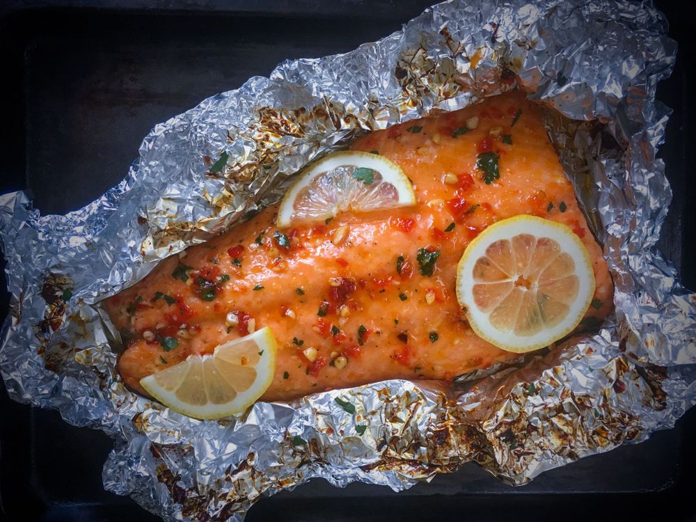 Sweet Chilli Glazed Salmon Three Pod Studio