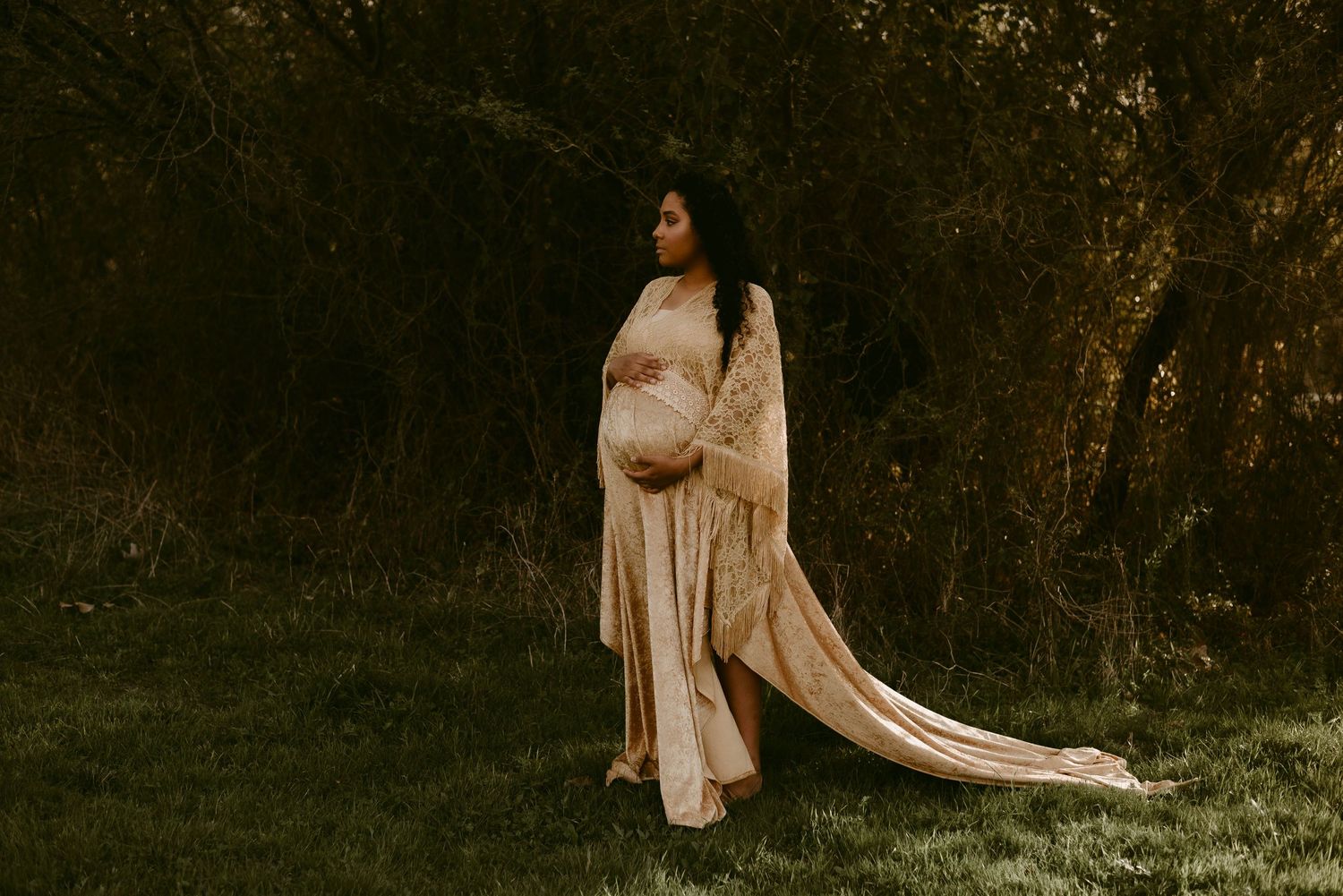 Katy Montoya Photography - Kenedy, Texas Photographer - New Braunfels Texas Maternity Session in Reclamation Gown