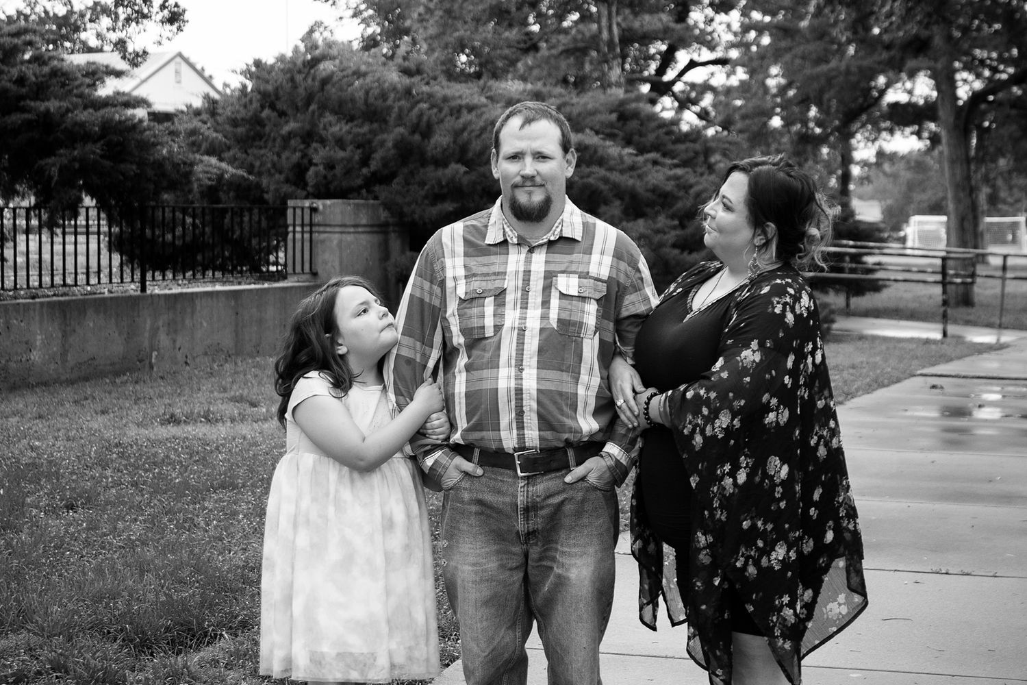 Family of three during a family photo session in Amarillo, Texas
