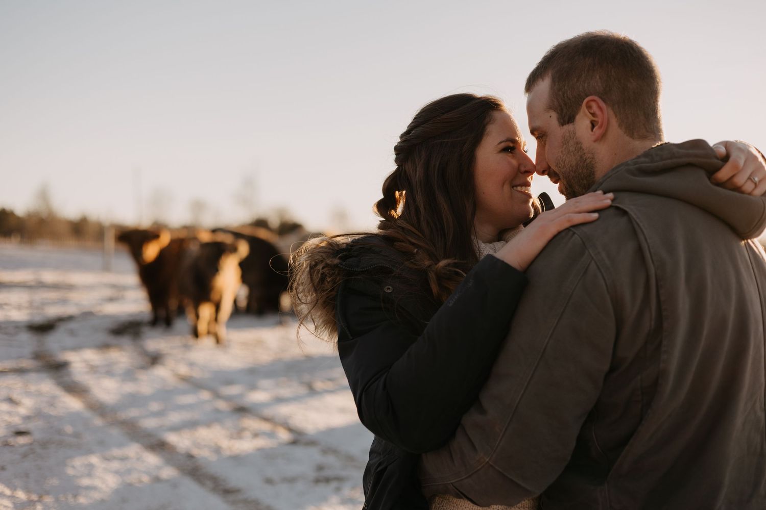 Bruce County homestead winter engagement session | Wild Peach Photography | Ontario Wedding and Elopement Photographer