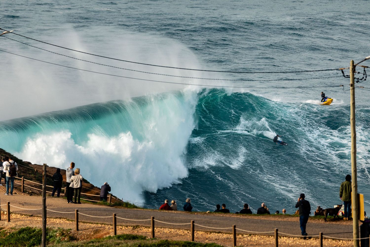 Surfing in Nazare, Portugal