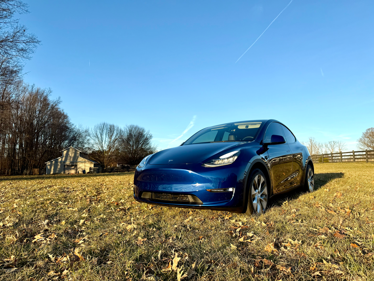 Major Tom (2022 Tesla Model Y) posing for photos in beautiful North Carolina