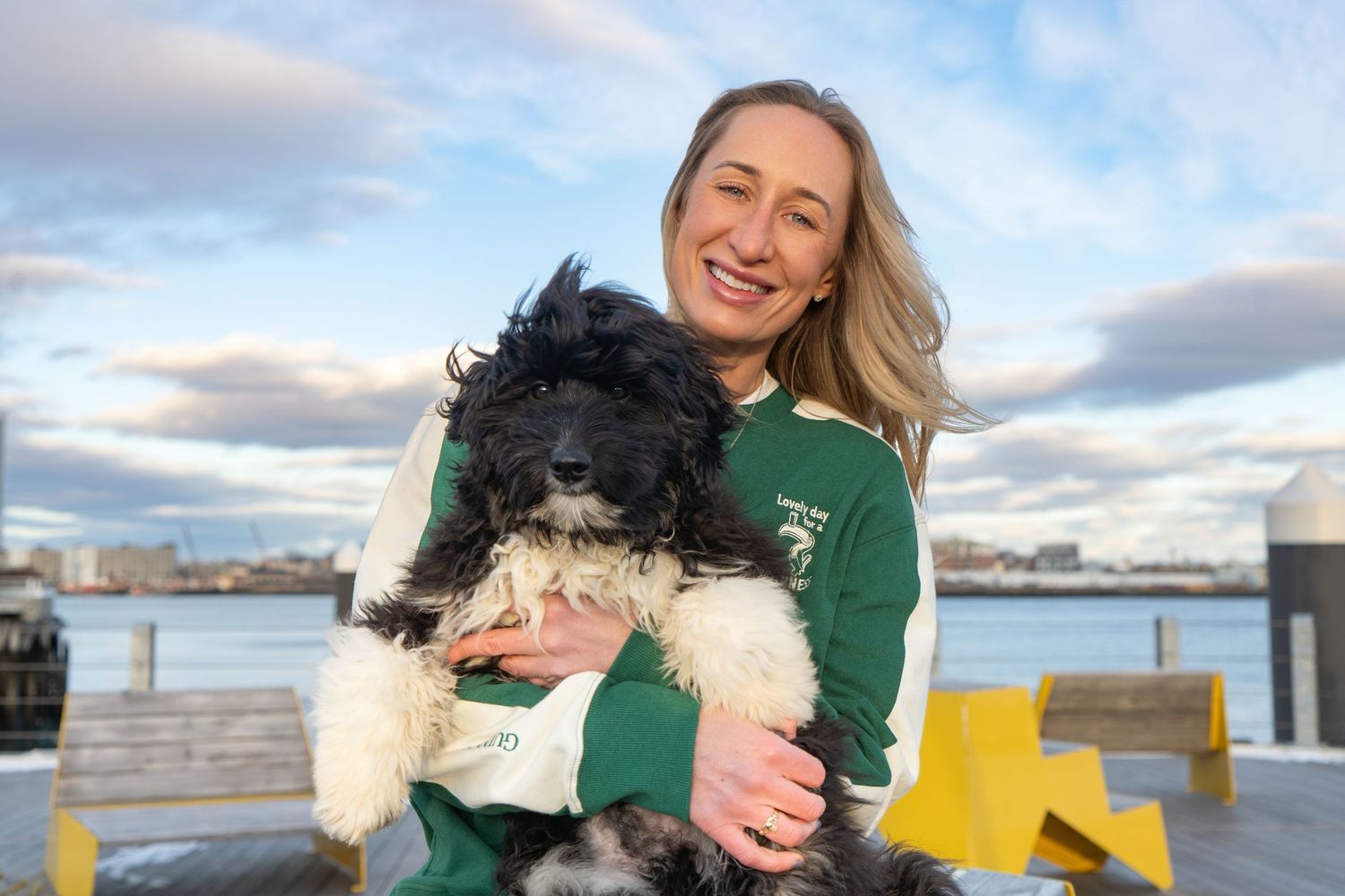 Portraits of Puppies and their Humans in Boston, MA by Leah Ramuglia Photography in the Charlestown Navy Yard.