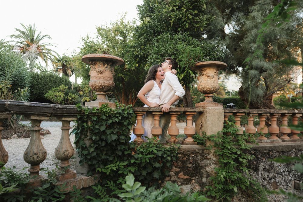 couple in a romantic garden