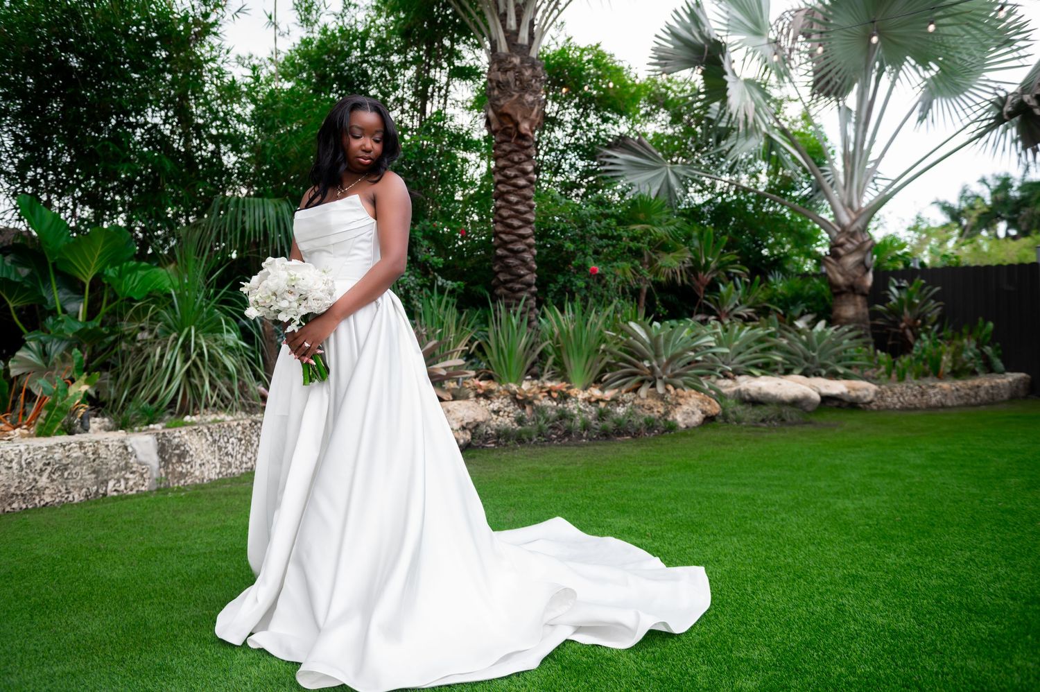 Beautiful bridal portrait photographed at The Wisteria in Southwest Ranches, Florida.