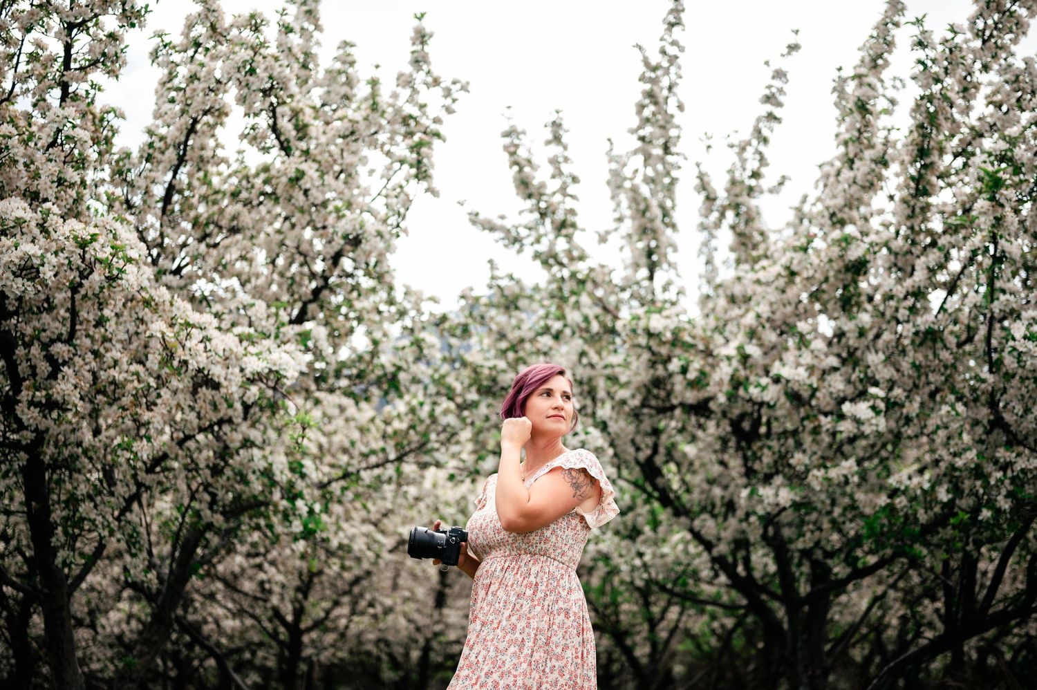 Branding portrait in blossoms by Utah Wedding Photographer Coley Cook