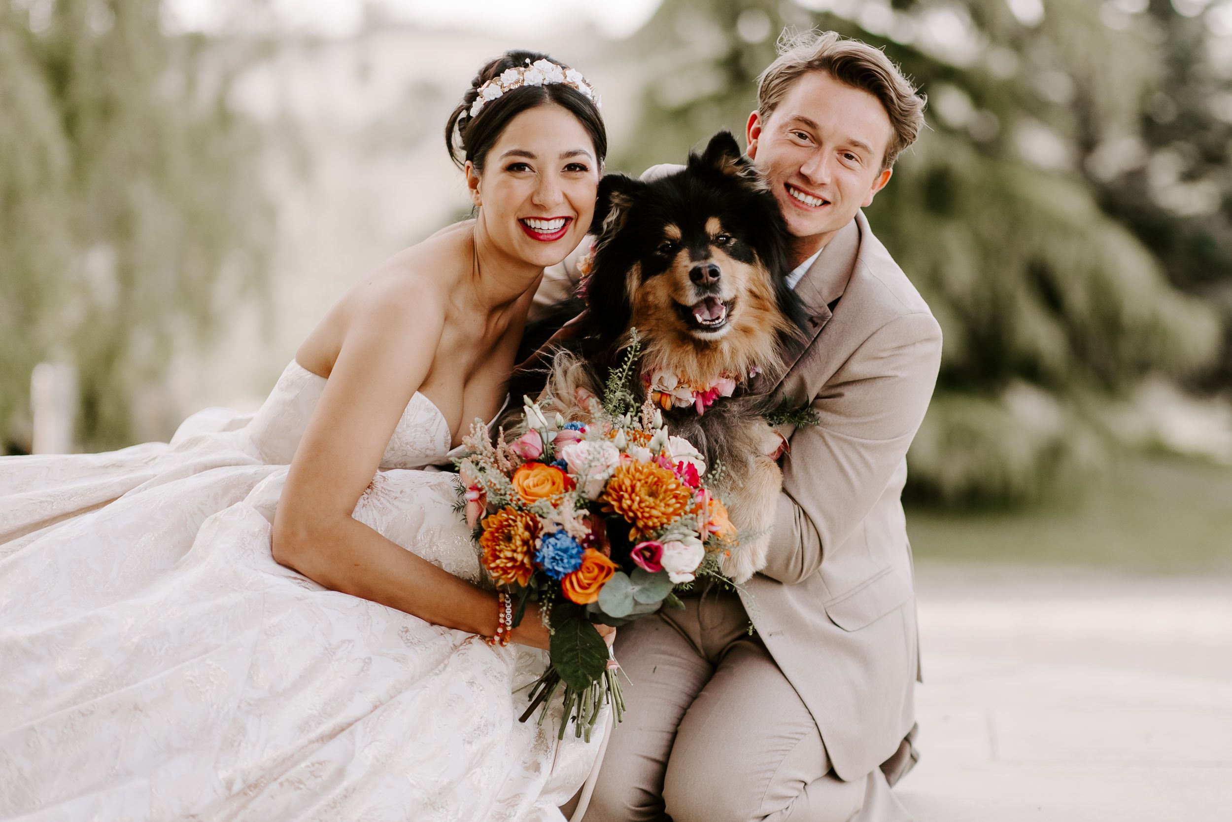 Yorkshire wedding Barn, with Ruth, Alex and there dog Macky