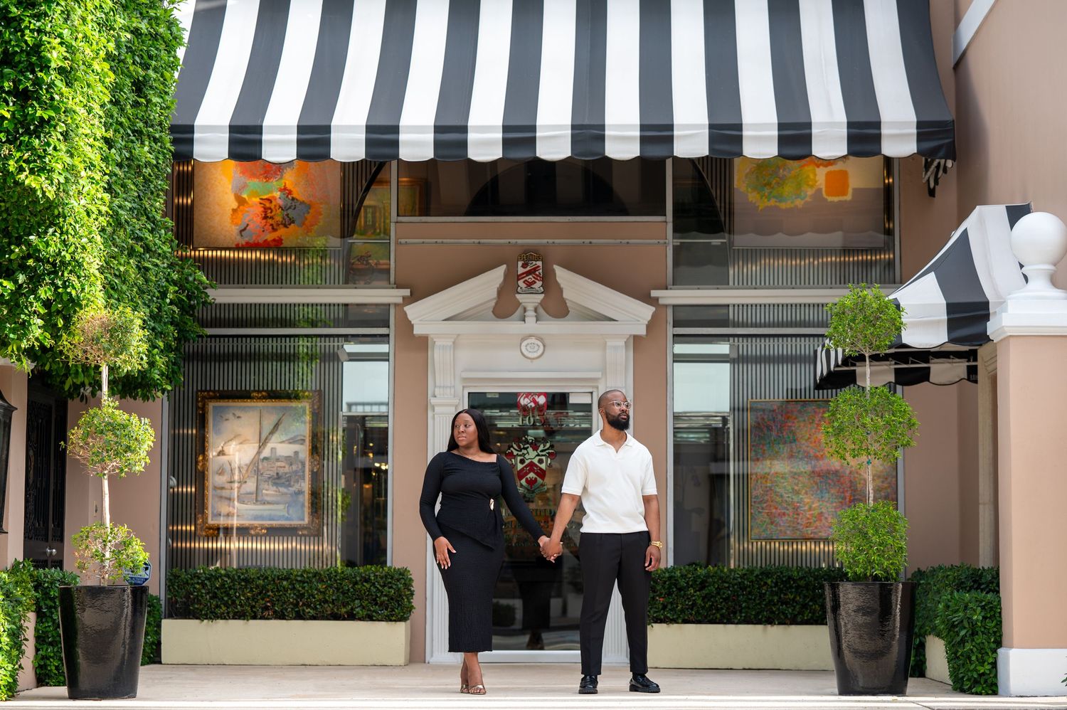 After their proposal near the Palm Beach Clock Tower, we photographed the couple at the Shops at Worth Avenue.