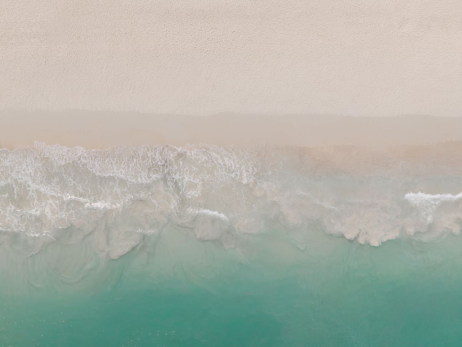 Beach drone shot at Cancun, Mexico.