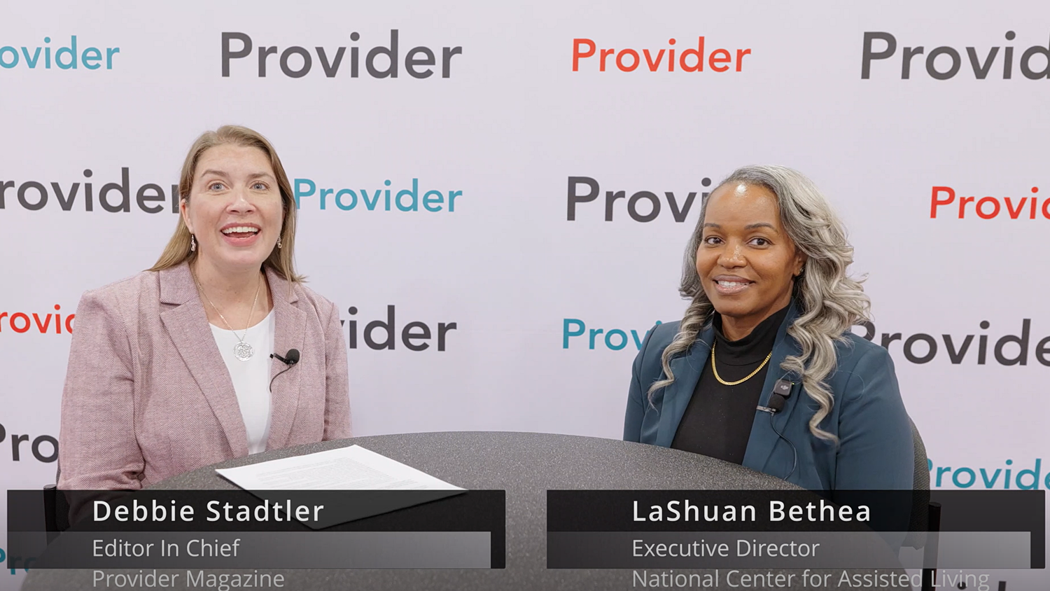 Debbie Stadtler, Editor in Chief of Provider Magazine, interviews LaShuan Bethea, Executive Director of National Center for Assisted Living.