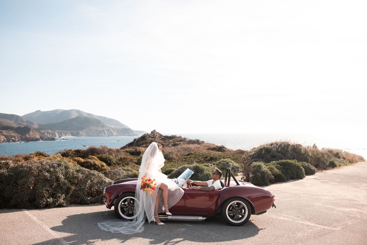 JeLau Photography 50s-inspired big sur elopement bixby bridge garrapata beach in n out burger