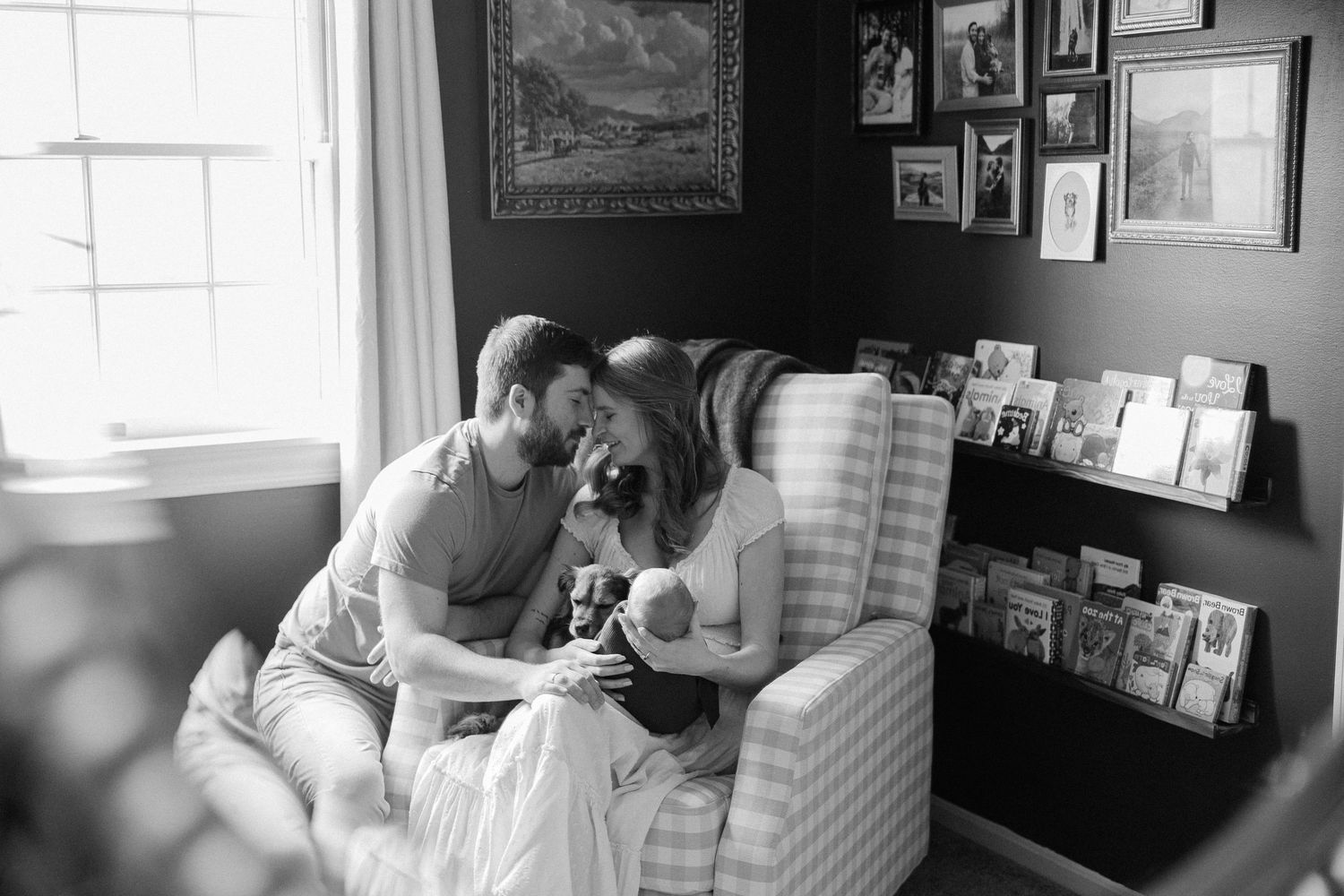 Black and white photo series showing intimate moments of a person in a nursing home environment.