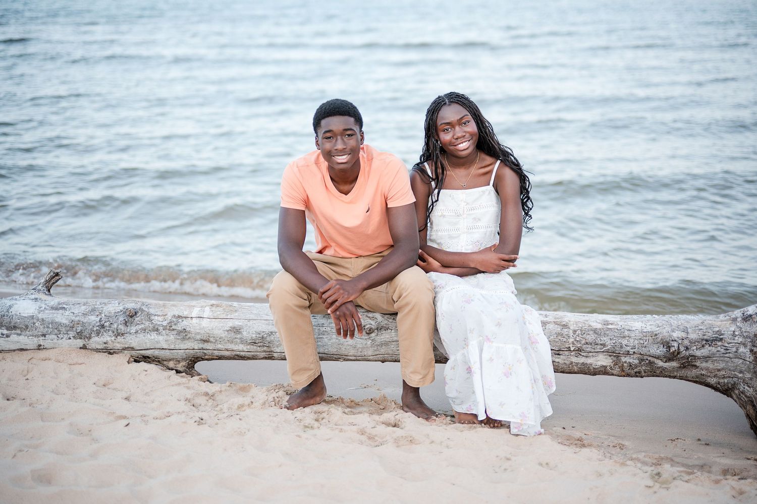 Brother & Sister Senior Portraits along Lake Michigan at Kohler Andrae State Park. A natural, authentic, and guided session.