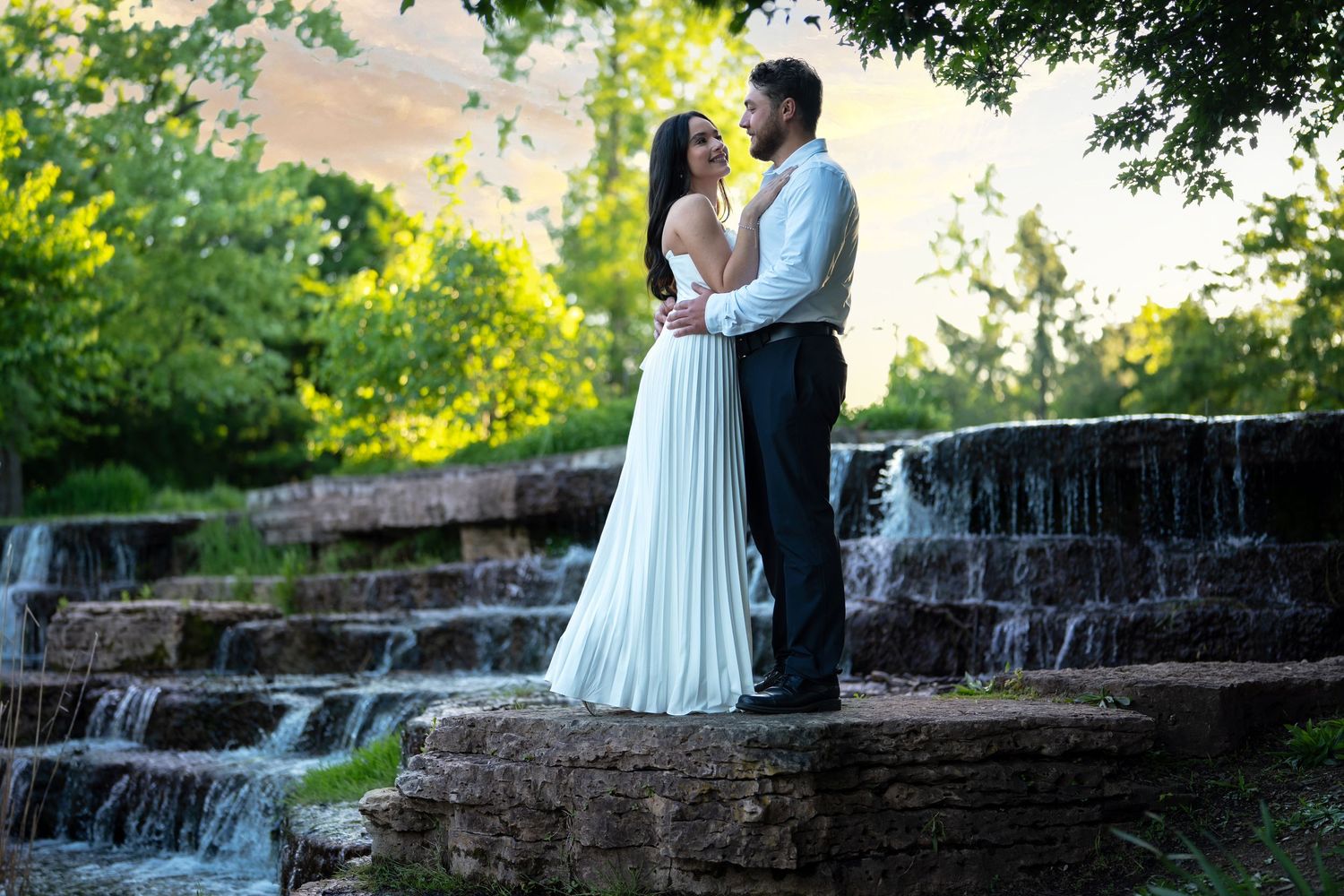Outdoor Franklin Park Engagement Photo
