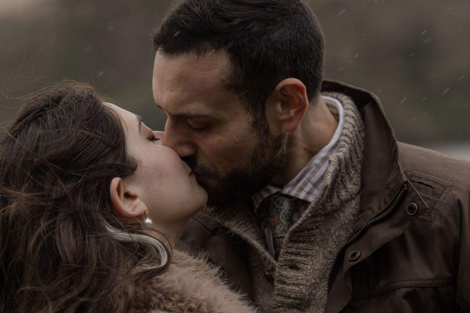 Adventure couple session at Kylemore Abbey capturing romantic winter light