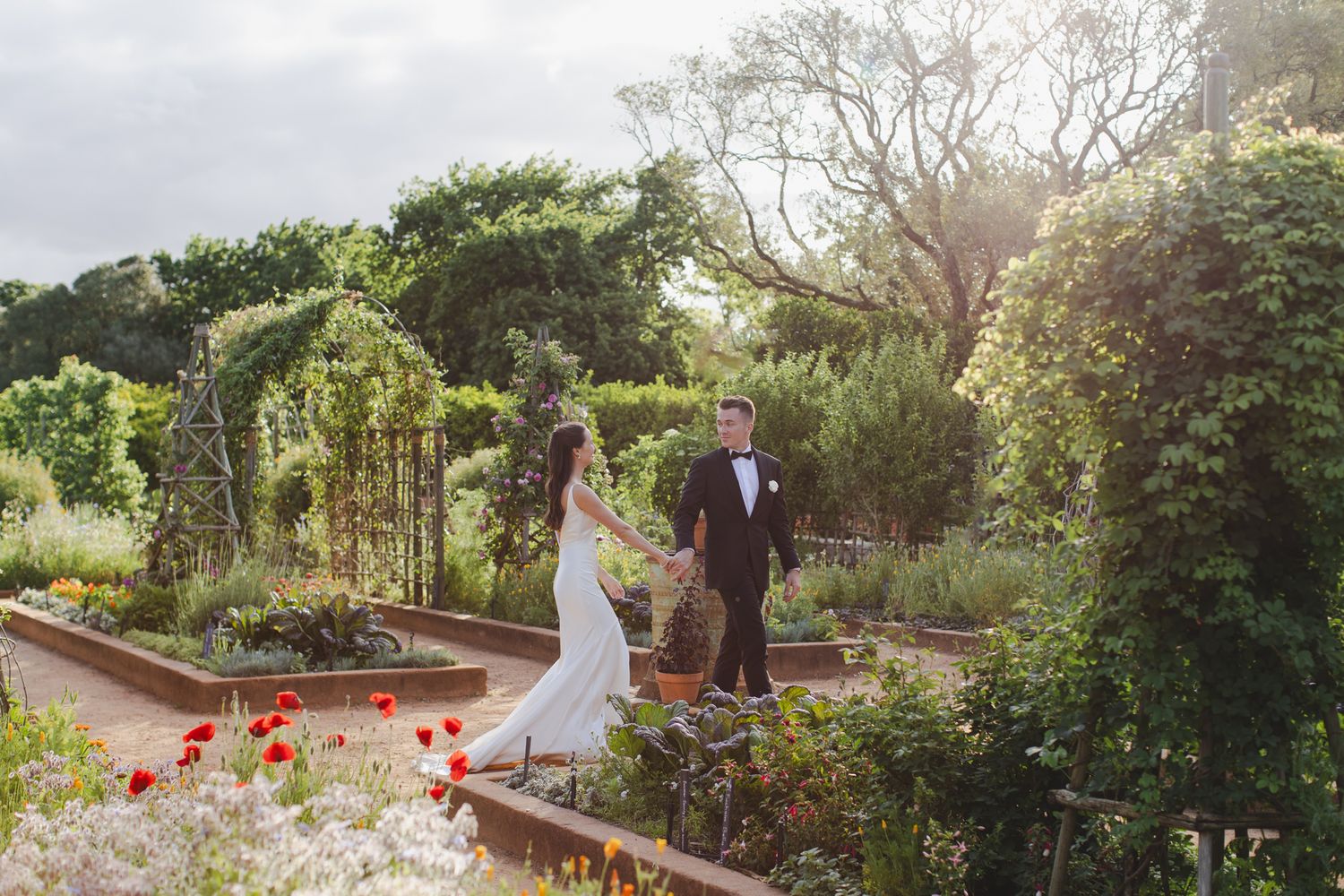Bride and Groom in Babylonstoren Garden