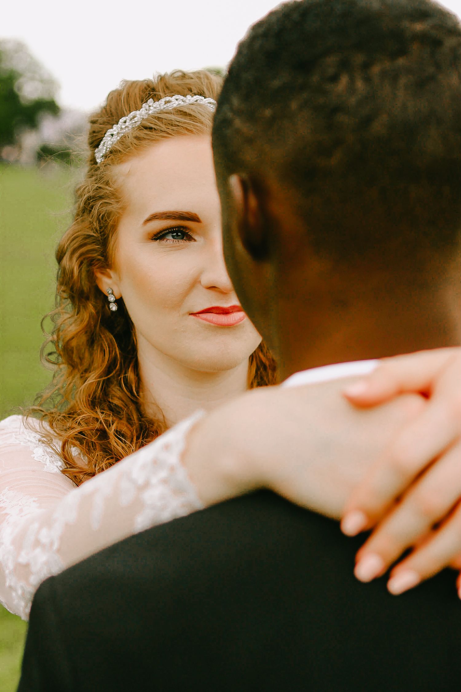 female looking into the eyes of her husband