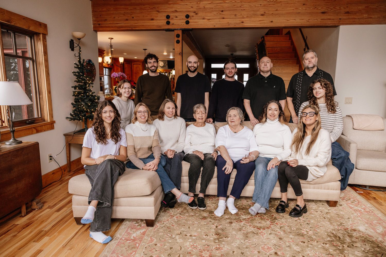 Extended family session at a cabin in Tahoe Donner with Cindy Tucey Photography