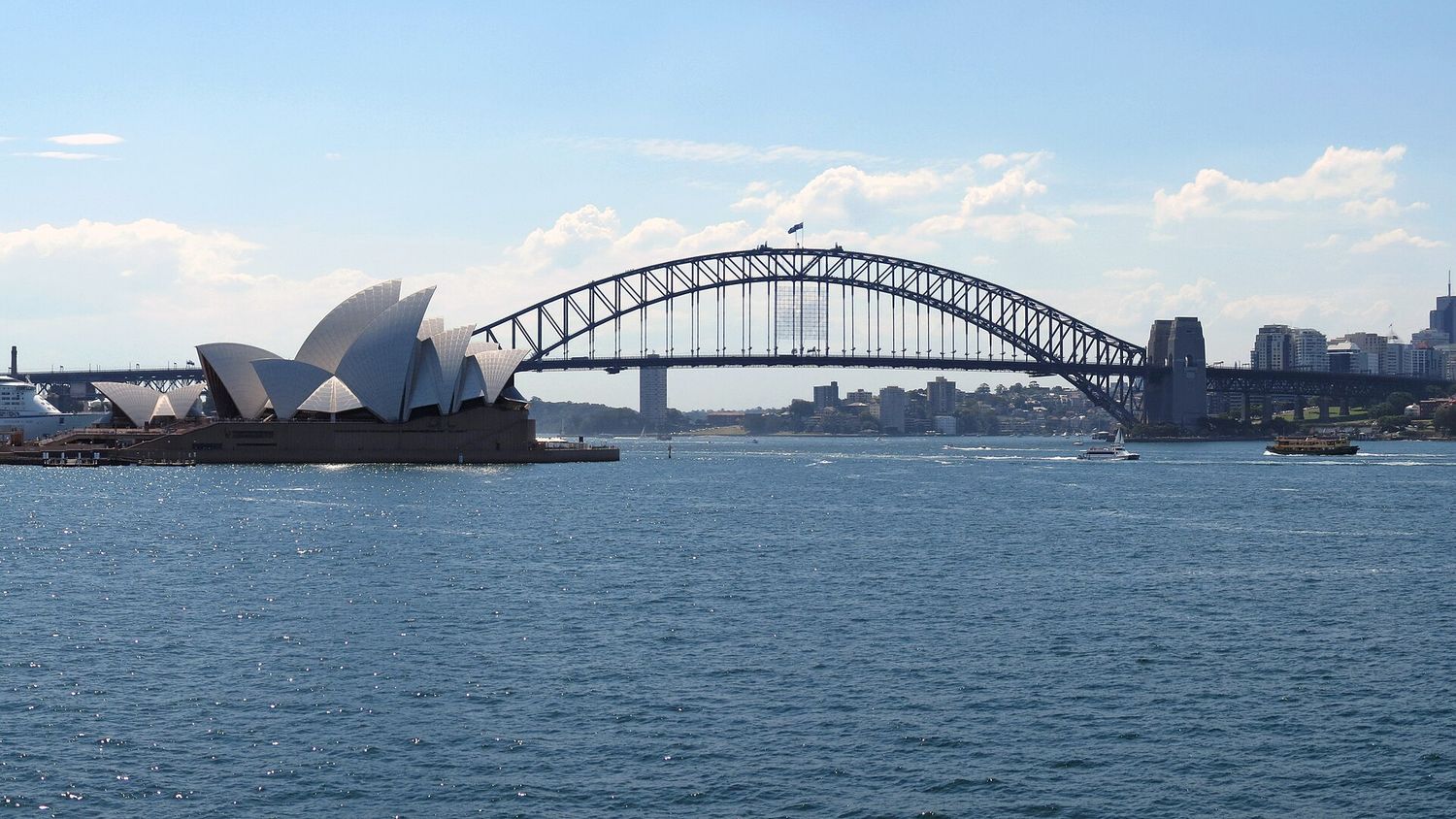 Sydney Opera House and Harbour Bridge from Mrs Macquaries Point - iconic engagement photoshoot location in Sydney