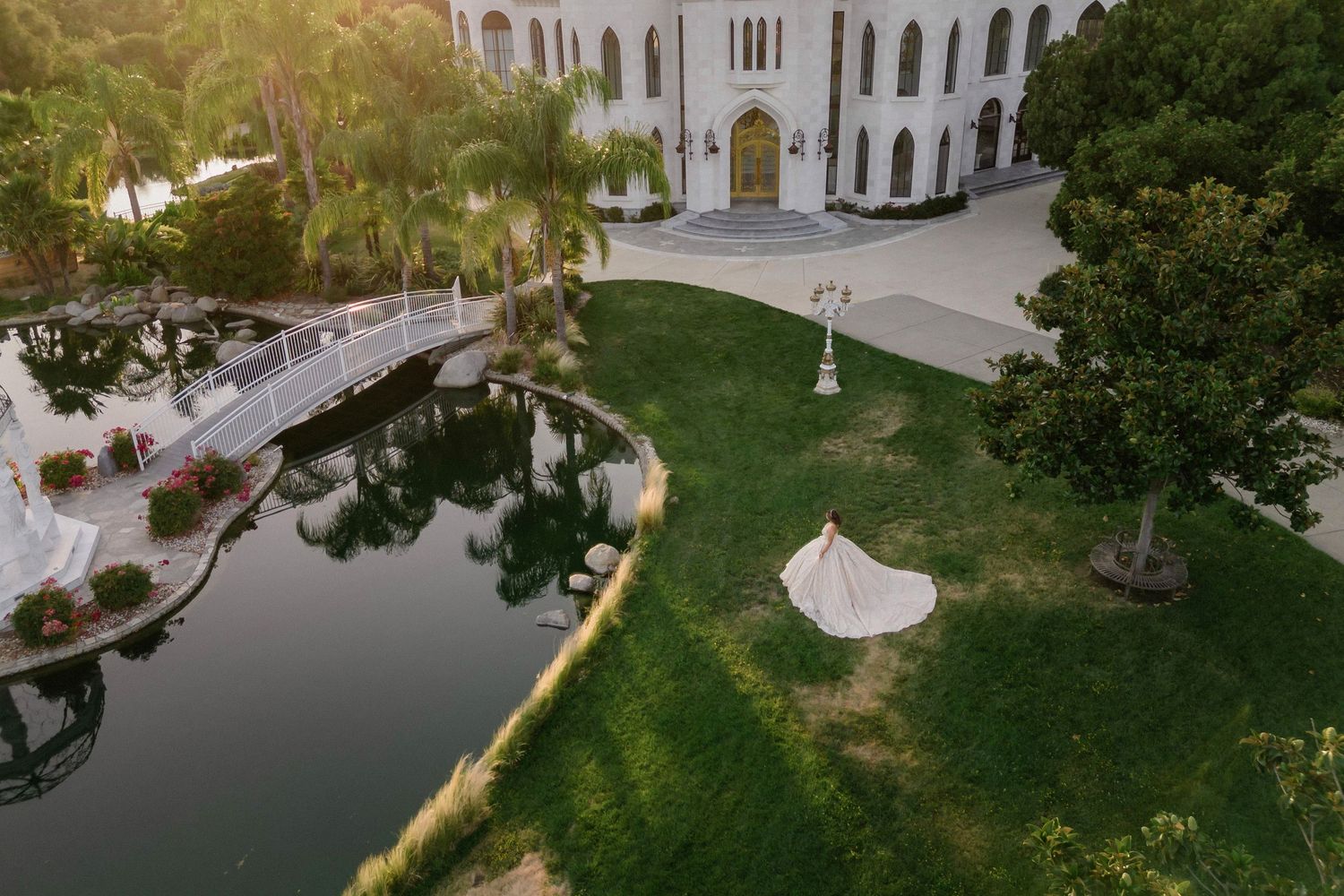 white swan castle quinceanera photo