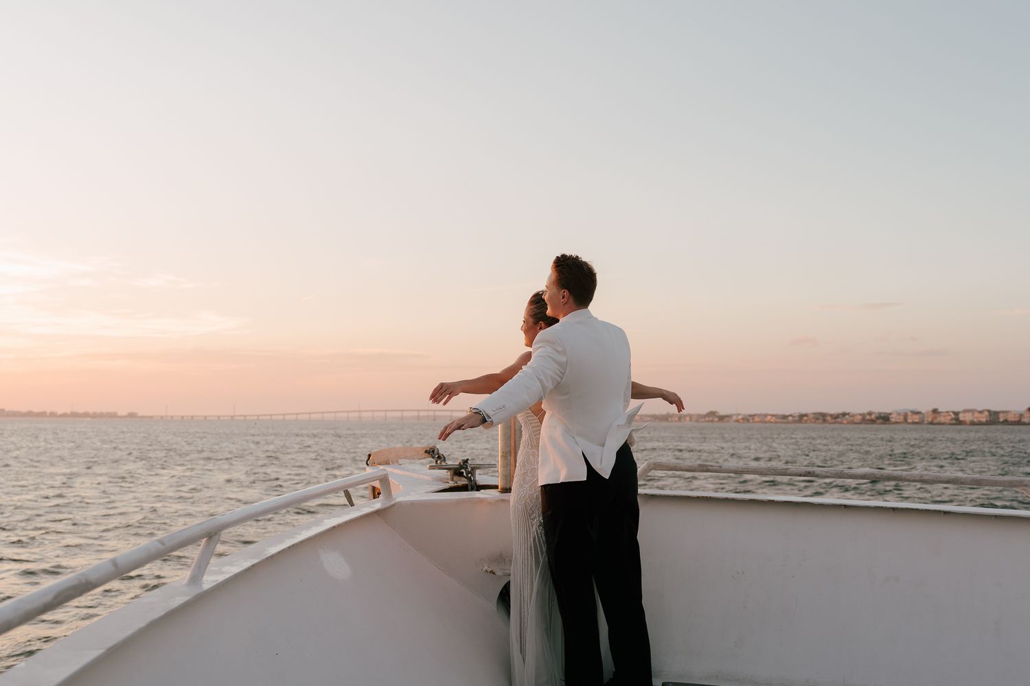 Bride & Bride portraits on The Crystal Coast Lady in Beaufort, NC - Wedding Portraits