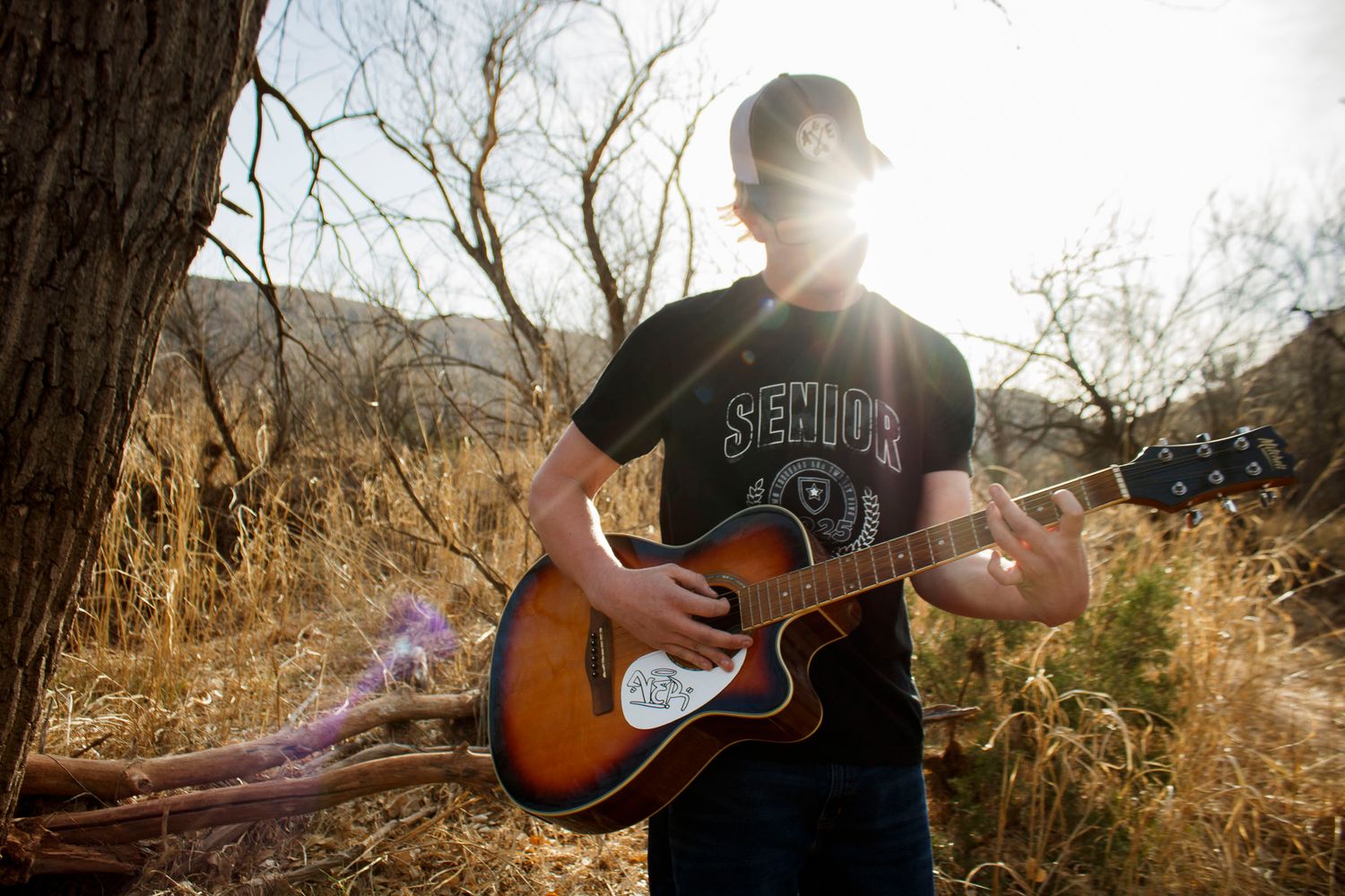 A River Road High School Senior during a senior photo session at Palo Duro Canyon State Park in Canyon, Texas