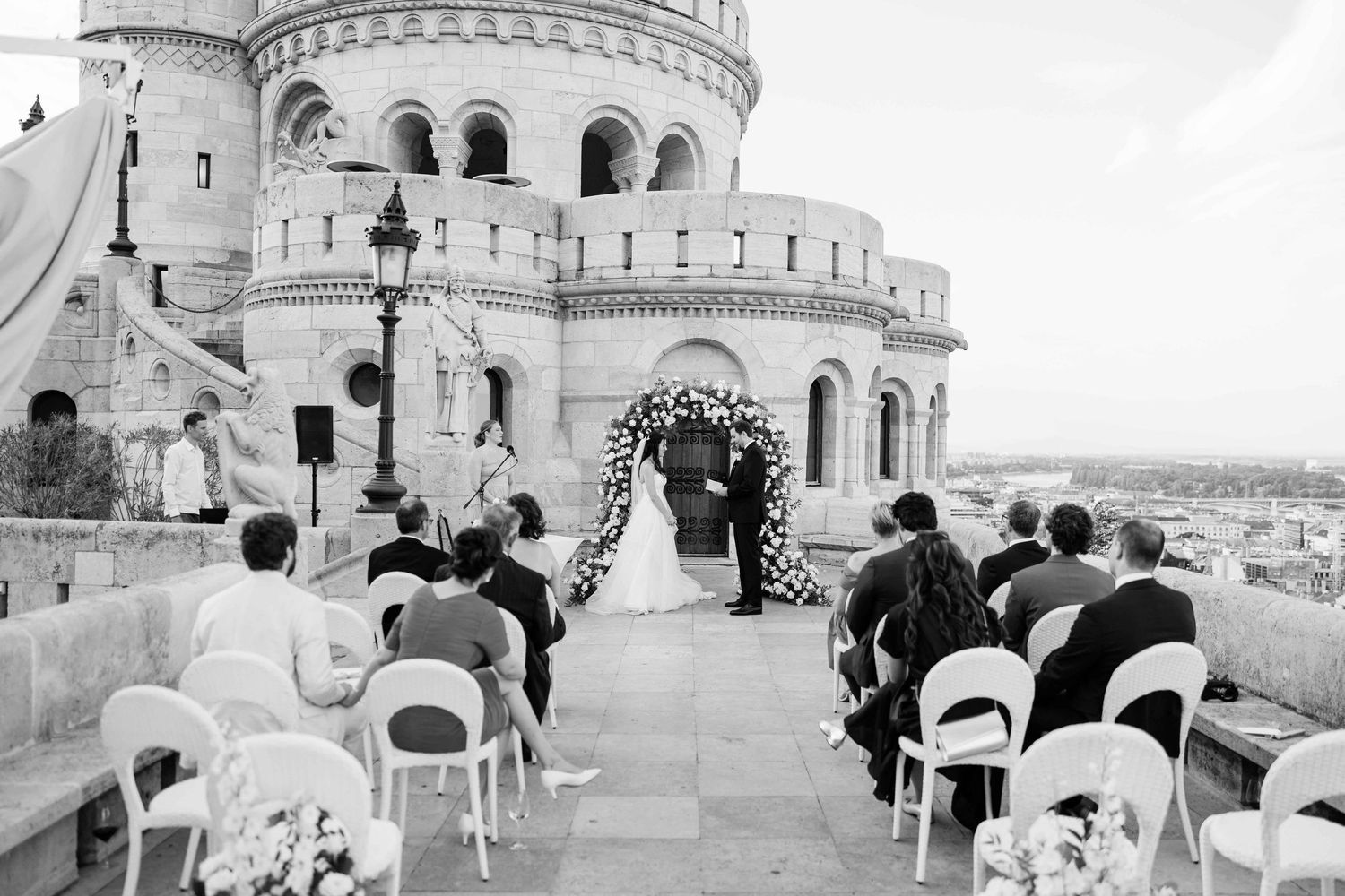 Wedding portraits at Fisherman’s Bastion in Budapest