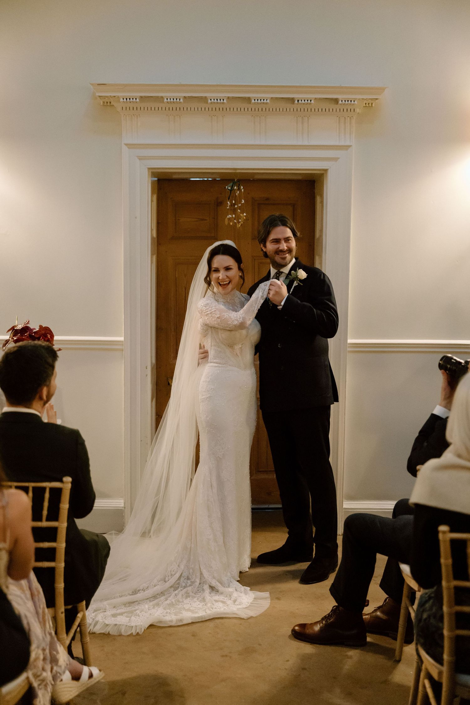 Bride and groom at their Middleton Lodge wedding ceremony.