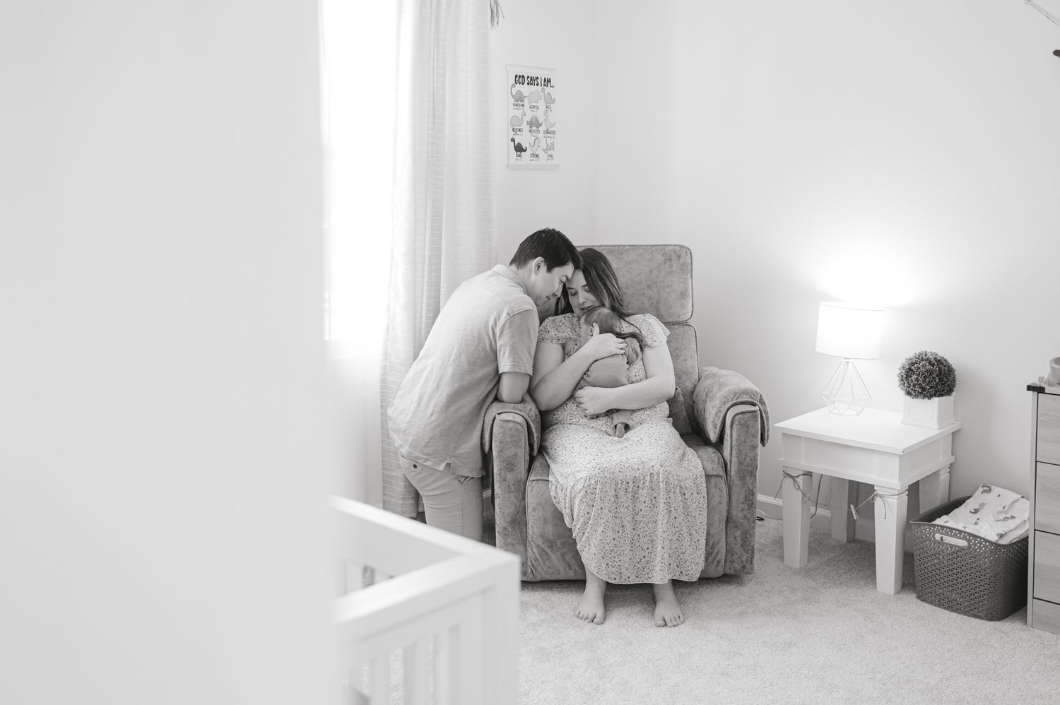 In-home newborn photography in Bedford, VA capturing authentic family moments in a relaxed environment.
