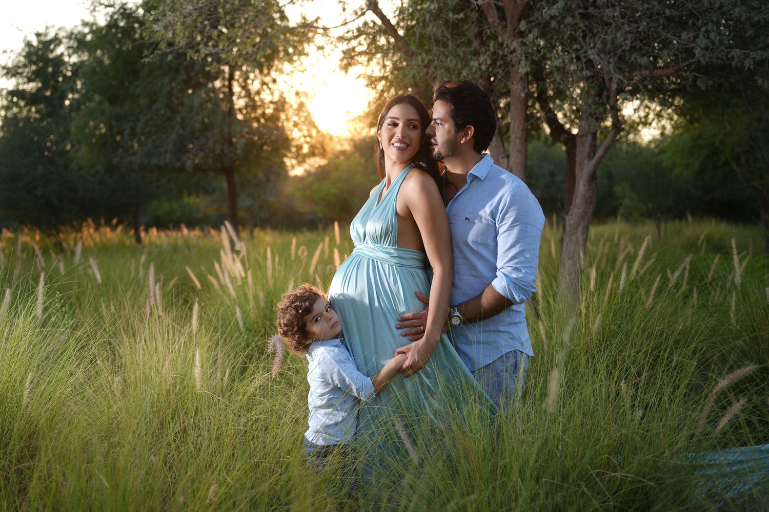 Elegant family portrait photographed by Mohastudio, premium family photographer in Arjan, Dubai.