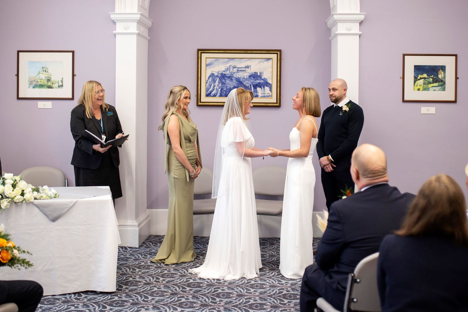 Brides at wedding Runcorn Town Hall Leira Suite