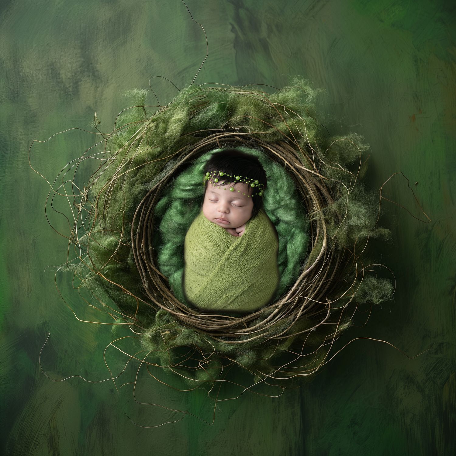 Certified photographer capturing a newborn in a safe and calm studio for a new born photoshoot Dubai.