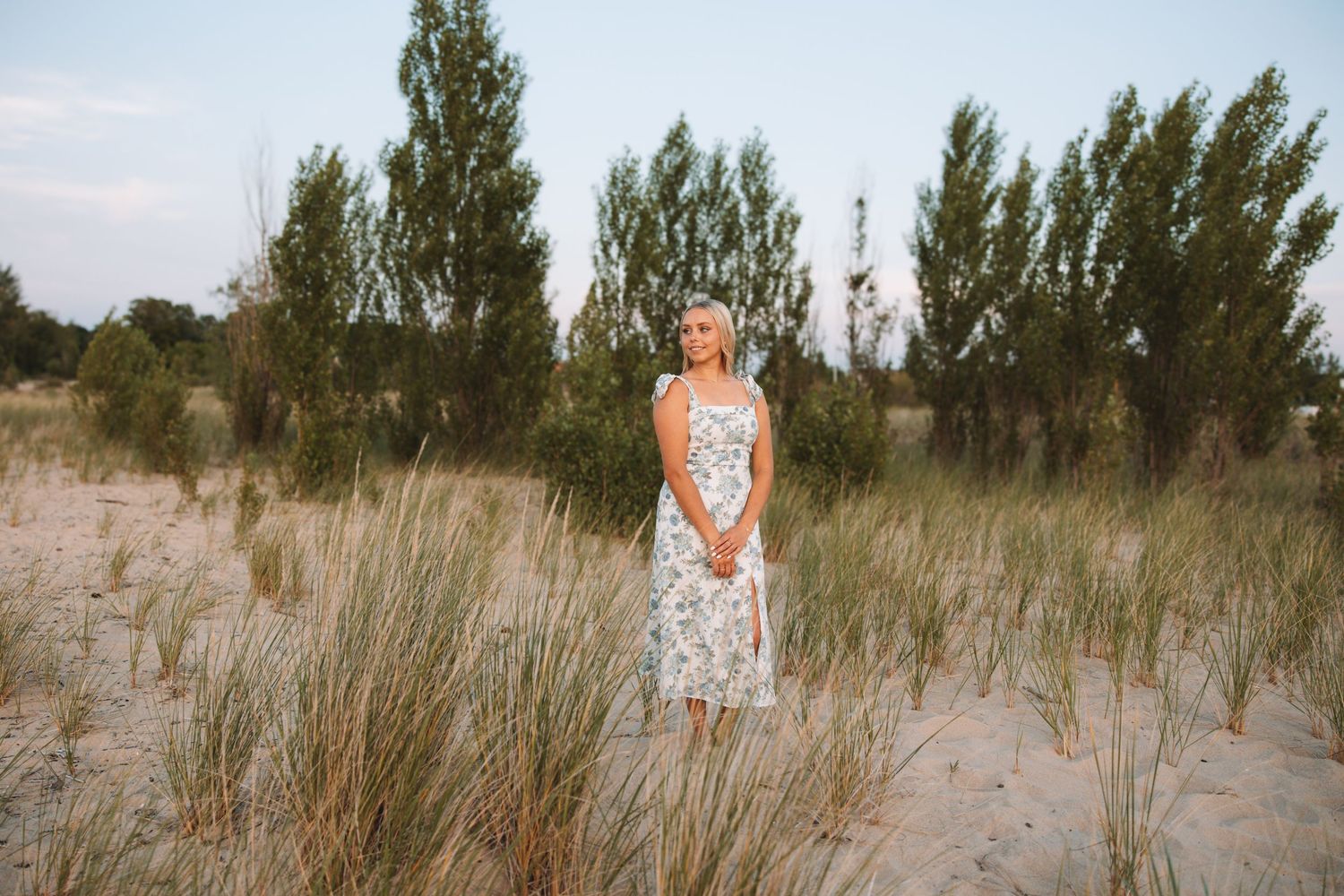 Senior photoshoot on beach in Elk Rapids, Michigan