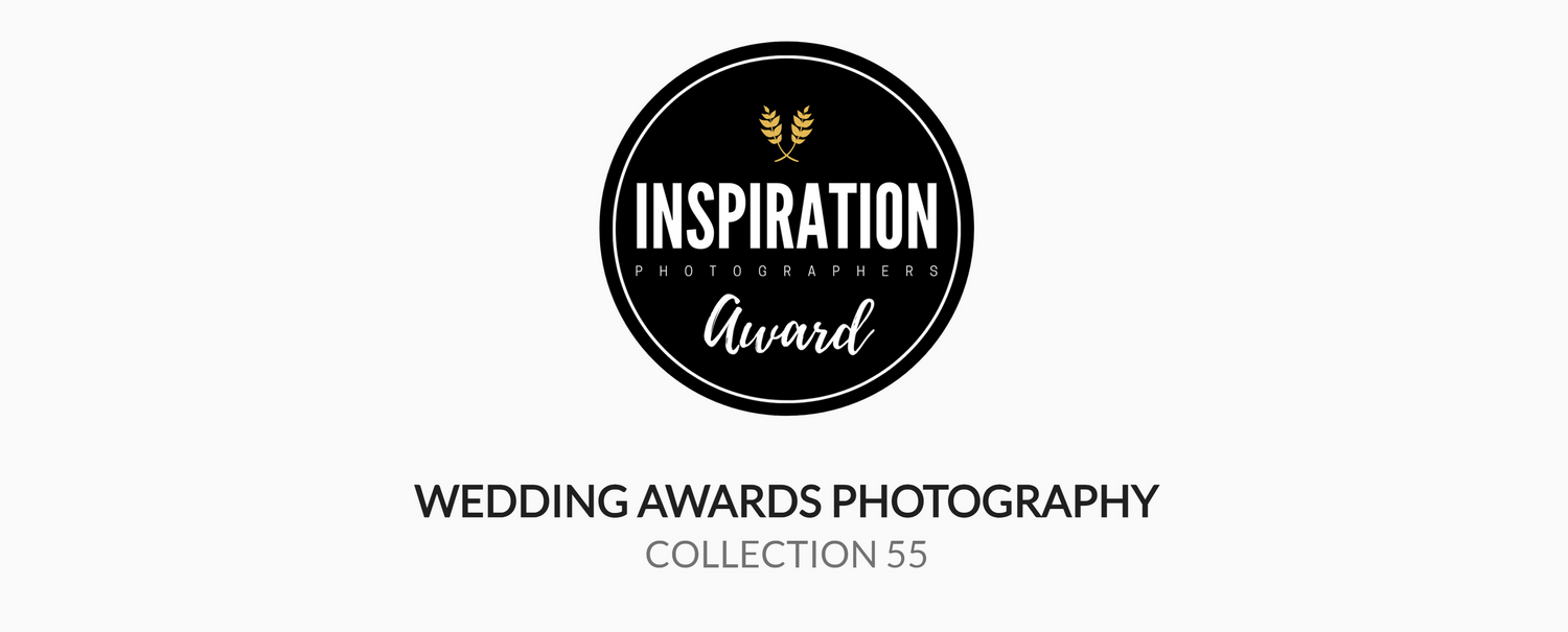 Black and white Inspiration Award logo for wedding photography collections.
