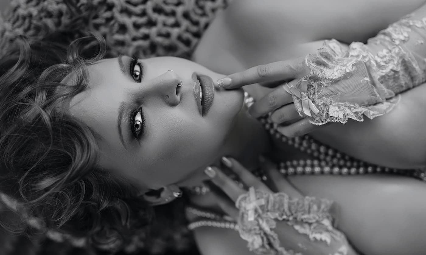 Client from Huber Heights, Ohio photographed during her boudoir session at Blush Boudoir in Dayton